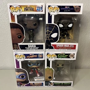 Funko Pop! Marvel Lot NAKIA #277 SPIDER-MAN #911 MS. MARVEL #1084 GROOT #1192 - Bild 1 von 18