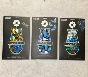 Menge 3 Modgy faltbare / erweiterbare Vasen Louis C. Tiffany Iris Libelle - Bild 1 von 8