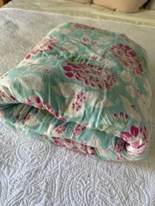 Vintage Antiquie Hortensie Blumen Schoßdecke 37x56" Futtersack - Bild 1 von 13