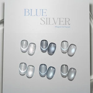 FROM THE NAIL Blue Silver Magnetic Gel Nail Polish 6 Colors SET Pearl Korean - Picture 1 of 11