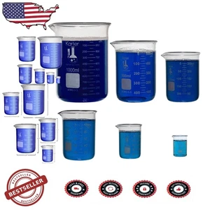 Professional 6pc 3.3 Borosilicate Beaker Set ASTM E960 10ml to 1000ml - Bild 1 von 7