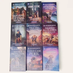 Love Inspired Suspense 9 Large Print Book Lot Harlequin Romance  - Picture 1 of 3