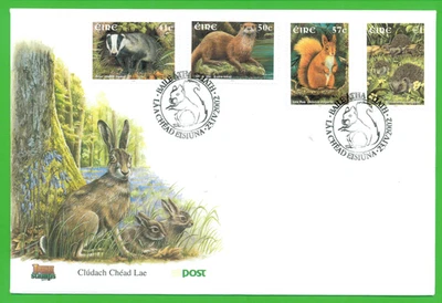 Ireland SC#1399-1402 - NATIVE IRISH MAMMALS - FDC 2002 - Image 1 of 3