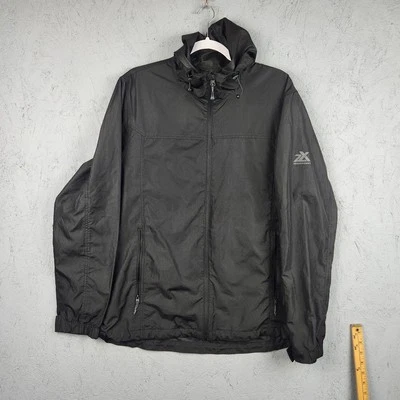 Chaqueta ZeroXposur Para Hombre Grande Negra Con Capucha Cremallera Completa Rompevientos Abrigo Bolsillos Foto 1 de 4