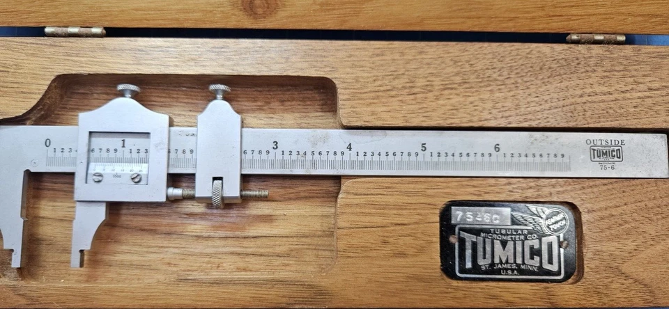 Tumico Tubular Micrometer Co 78-12-300 12” Vernier Caliper Machinist Tool - Image 1 of 4