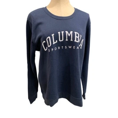 XXL Columbia Trek Mujer Nueva Sudadera Gráfica Crew Azul Marino Foto 1 de 4