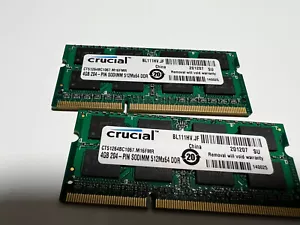 Crucial 8GB 204-PIN SODIMM 512Mx64 DDR Laptop Memory RAM CT51264BC1067.M16FMR - Picture 1 of 2