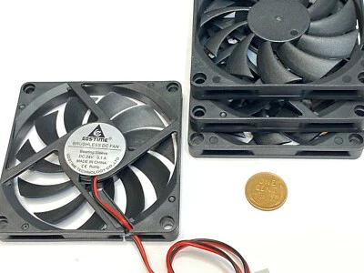 4pcs 24V 80mm 2Pin 80x80x10mm 0.1A brushless Cooling Case Fan 8cm 8010s 19.5CFM - Image 1 of 4