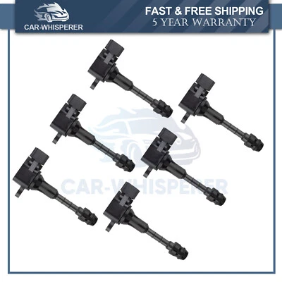 Paquete de 6 bobinas de encendido para Infiniti G35 2003-2007/M35 2006-2008/FX35 2003-2008 Foto 1 de 4
