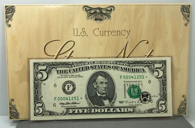 1995 Uncirculated $5 Star Note - F Block Atlanta - in Original BEP **STAR NOTE** - Image 1 of 4