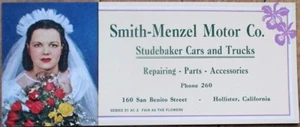 Hollister, CA 1951 Studebaker Car Advertising Blotter w/Pinup Woman - 'Gale' - Picture 1 of 1