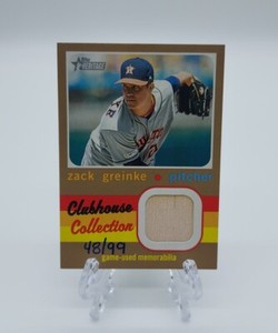 2020 Topps Heritage Clubhouse Collection Bat Relic Zack Greinke Astros /99