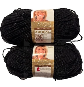 NEW Lion Brand Vanna's Glamour DISCONTINUED color ONYX #2 Fine 202 YDS QTY 1 - Picture 1 of 1