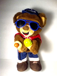 Animated Teddy Bear Singing Dancing Dad Bod Hat Gift Father Musical Plush Toy - Picture 1 of 3