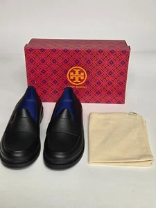 Tory Burch Women's Black Rubber Flats and Oxfords Classic Rain Loafers With Bag - Picture 1 of 18