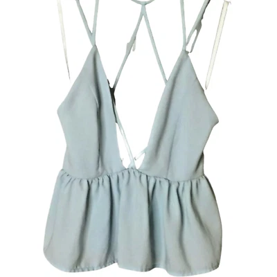 Тишина + шум женщин укороченный Топ без рукавов светло-синий струнных инструментов без спинки размер XS - Изображение 1 из 4