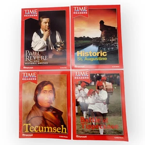 Time Readers for Kids Lot 4 Books Children Paul Revere Boston Tecumseh Augustine - Picture 1 of 15
