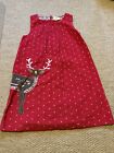 Boden girls 4-5 years Christmas red cord reindeer dress