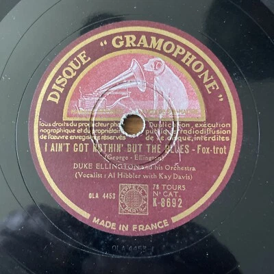 78 RPM DUKE ELLINGTON I aint's got nothin' but the blues  GRAMOPHONE 8692 - Photo 1/4