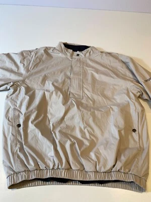 Footjoy Dryjoys Jacket Men's Windbreaker Pullover Golf Beige Short Sleeve Medium - Image 1 of 4