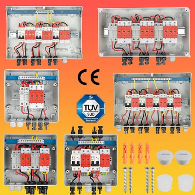 1-4String PV Junction Box Solar Disconnect Switch Lightning Protection Surge Protector - Image 1 of 4