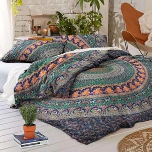 Mandala Bedding Set Queen Size Duvet Cover Indian Cotton Gypsy Quilt Cover Boho - Picture 1 of 2
