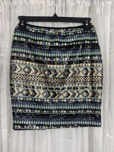 June & Hudson Rock Pailletten Damen Größe XS blaugold schwarz neu mit Etikett - Bild 1 von 8