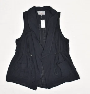 NEW Torrid Women Open Drape Vest Solid Sleeveless Cotton Blend Black Plus Size 2 - Picture 1 of 8