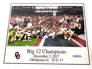 Big XII Champions Championship 2017 OU Oklahoma TCU Game Photo 8x10 Team - Picture 1 of 6