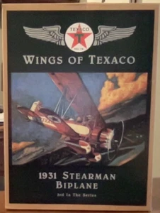 Vintage Toy 1931 Stearman Biplane  Bank. Wings of Texaco. Die Cast. 10". MIB. - Picture 1 of 4