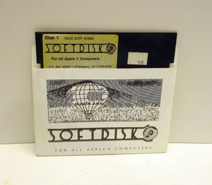 SELTENE Softdisk Magazinscheibe mit Alfredo's Crushing Curiosity für Apple II - Bild 1 von 1