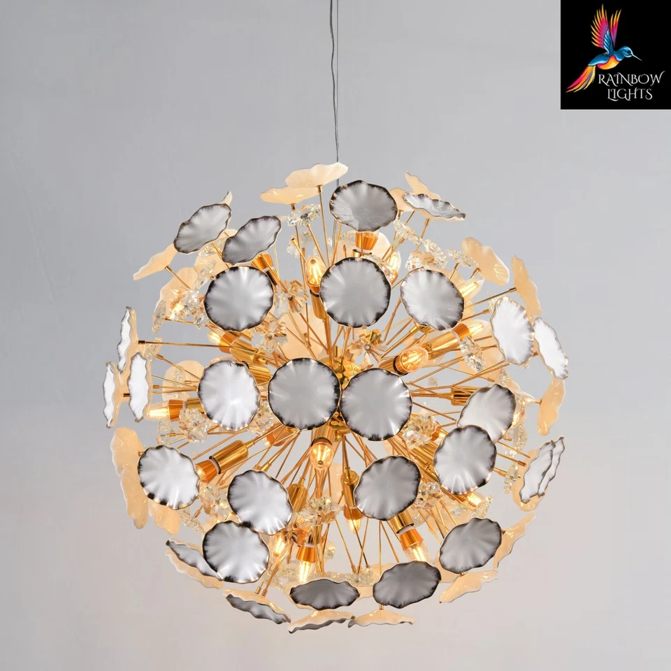Mid-Century Agate Sputnik Chandelier Agate Dandelion Light Fixture - Image 1 of 4