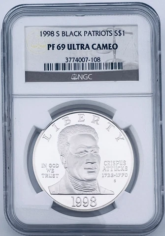 1998-S BLACK PATRIOTS SILVER PROOF DOLLAR S$1 NGC PF69 ULTRA CAMEO Cover