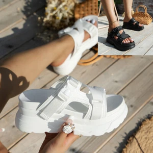 Sandalias para mujer Damas Moda Cuña Plataforma Deslizables Sin cordones Gruesas Sandalia Zapatos - Imagen 1 de 21