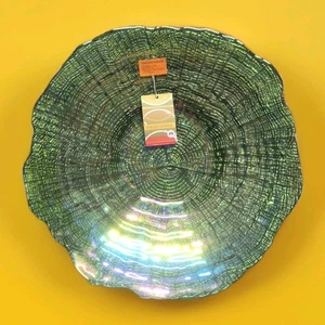 Decoradea - Servizio centrotavola turco iridecente soffiato a mano verde oro increspato - Foto 1 di 7