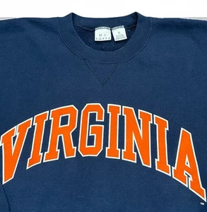 Vintage 90s Virginia Cavaliers Sweatshirt Mens XL Crewneck Sweater UVA Navy USA - Picture 1 of 6