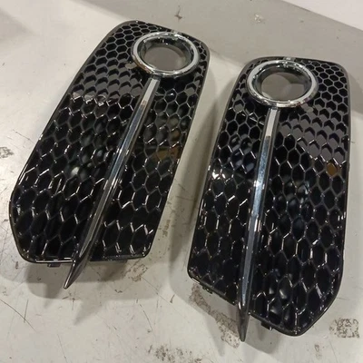 SQ5 Style Gloss Black For 13-17 Audi Q5 Standard Front Fog Light Grille Cover Foto 1 de 4