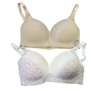 Gloria Vanderbilt Bras Womens Size 36DD 2 Pack Padded Wireless NWT - Picture 1 of 6