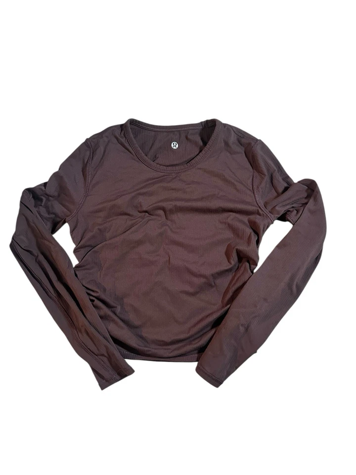 Lululemon All It Takes Ribbed Nulu Long-Sleeve Shirt in the color Espresso SZ2 - Image 1 of 1
