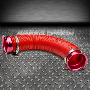 3"MULTI FLEXIBLE INTAKE PIPING/PIPE INLET HOSE TUBE DUCT SHORT RAM/COLD AIR RED - Picture 1 of 1