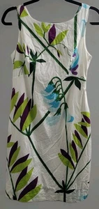 Marimekko For Anthropologie Sz 4 Sleeveless 100% Cotton Floral Shift Dress - Picture 1 of 10