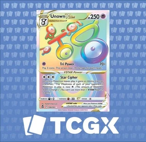 Pokemon - Unown VSTAR (Secret) - 199/195 - SWSH12: Silver Tempest - Holo LP - Picture 1 of 1