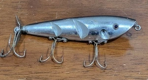 Vintage Fishing Lure Johnny Rattler Chrome And Black Large 5 Inch - Picture 1 of 4