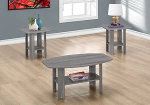Farmhouse Rustic Gray Barn 3 PC Coffee End Table Set - Picture 1 of 5