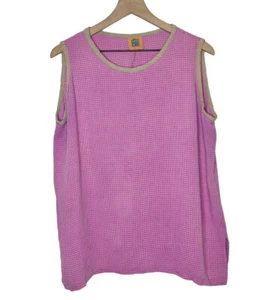 Blusa JGs Mad Lab Art To Wear Lagenlook Rosa Guinga Sin Mangas Talla Mediana (?) - Imagen 1 de 4