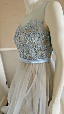 Party Kleid, Abi, Hochzeit, Abendkleid, Komfort, Gr.S, hell blau - Bild 1 von 4