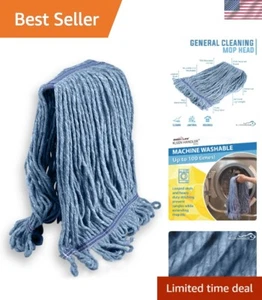 Commercial Grade Looped End Mop Head - Blue Cotton for Superior Absorption - Picture 1 of 11