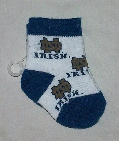 NEW BABY NOTRE DAME FIGHTING IRISH SOCKS Cover