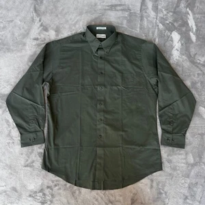 David Taylor Shirt Mens Large 16-16.5 34/35 Green Long Sleeve Single Needle - Picture 1 of 11