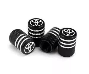 4x Toyota Tire Valve Stem Caps For Car Truck Universal Fitting Black Free Ship - Picture 1 of 11